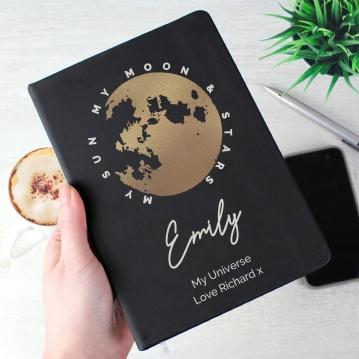 Personalised Black Hardback A5 Notebooks