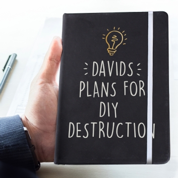 Personalised Black Hardback A5 Notebooks