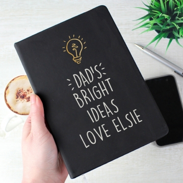 Personalised Black Hardback A5 Notebooks