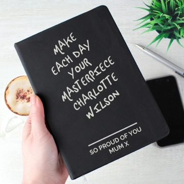 Personalised Black Hardback A5 Notebooks