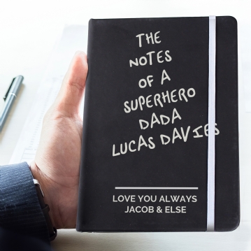 Personalised Black Hardback A5 Notebooks