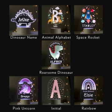 Personalised Kids Colour Changing LED Night Lights