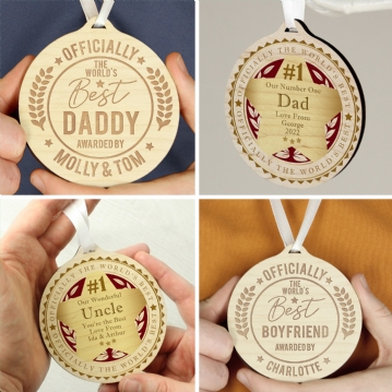 Personalised Round Wooden Medals