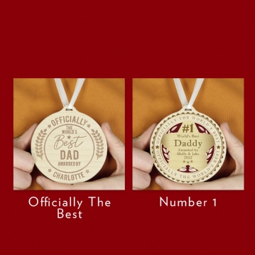 Personalised Round Wooden Medals