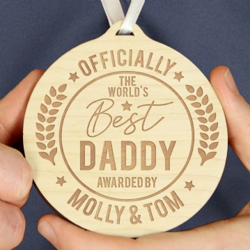 Personalised Round Wooden Medals