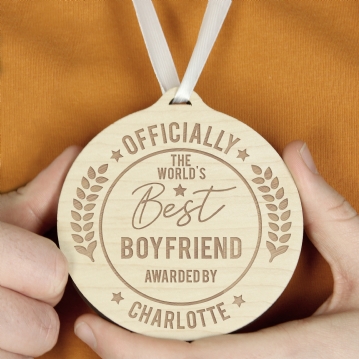 Personalised Round Wooden Medals