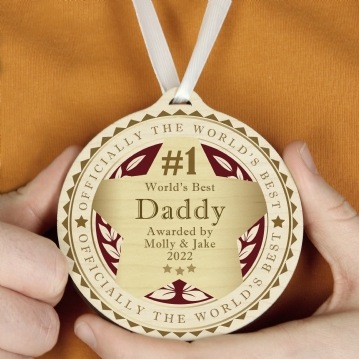 Personalised Round Wooden Medals