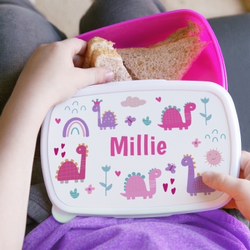 Pink Personalised Lunch Boxes
