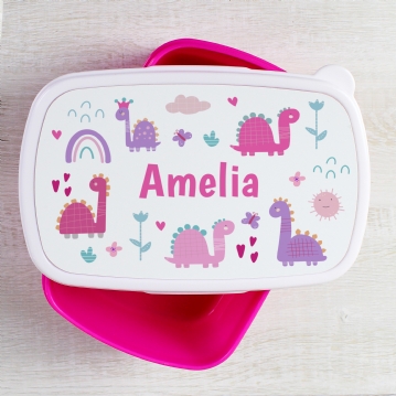 Pink Personalised Lunch Boxes