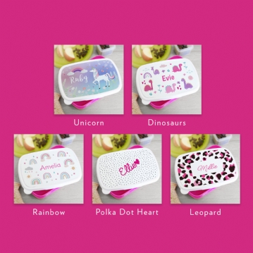 Pink Personalised Lunch Boxes