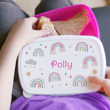 Pink Personalised Lunch Boxes