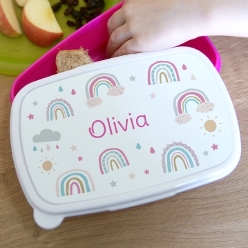 Pink Personalised Lunch Boxes