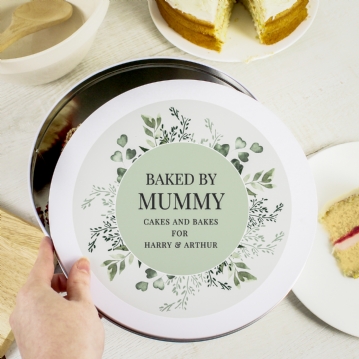 Botanical Personalised Cake Tin