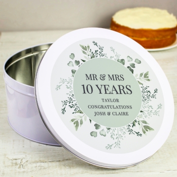 Botanical Personalised Cake Tin
