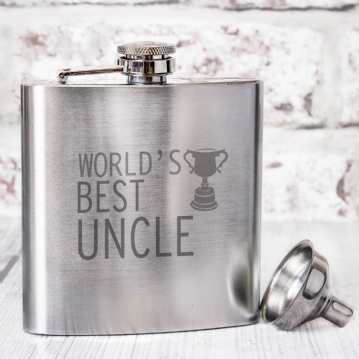 Worlds Best Uncle Hip Flask