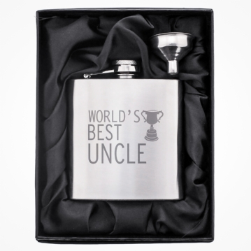 Worlds Best Uncle Hip Flask