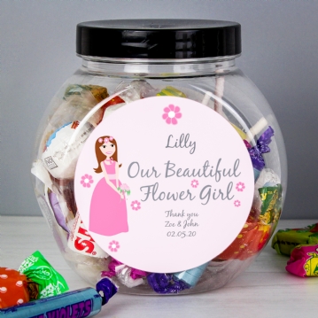 Personalised Fabulous Flowergirl Sweet Jar