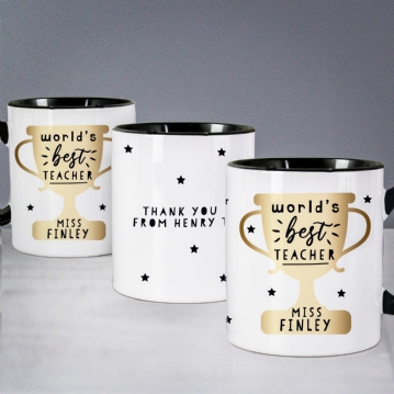 World's Best Teacher Personalised Trophy Mug