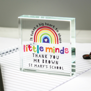 Personalised Shape Little Minds Teacher Crystal Token