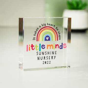 Personalised Shape Little Minds Teacher Crystal Token