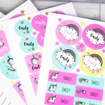 Personalised Unicorn Baby Sticker Set