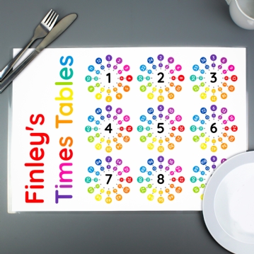 Personalised Times Tables Children's Placemat