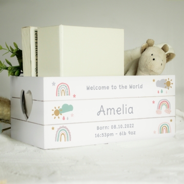 Personalised Children's White Wooden Crate