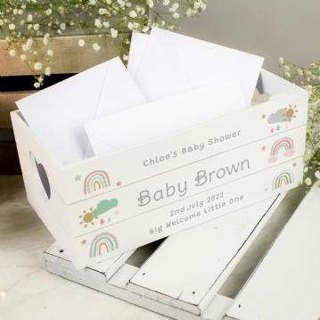 Personalised Children's White Wooden Crate