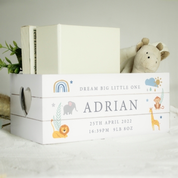 Personalised Children's White Wooden Crate