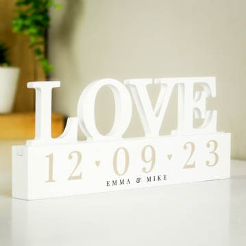 Personalised Wooden Love Ornament 