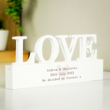 Personalised Wooden Love Ornament 