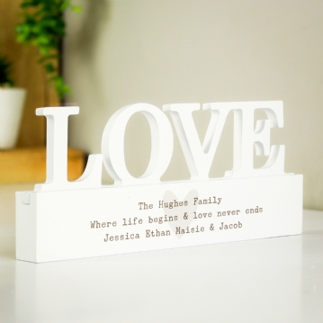 Personalised Wooden Love Ornament 