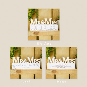 Personalised Wooden Mr & Mrs Ornament 