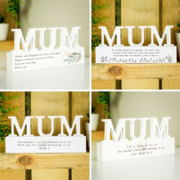 Personalised Wooden Mum Ornament 