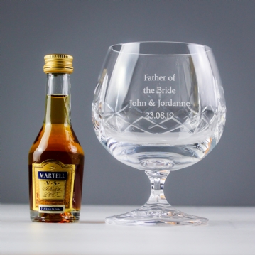 Personalised Crystal Glass and Brandy Gift Set