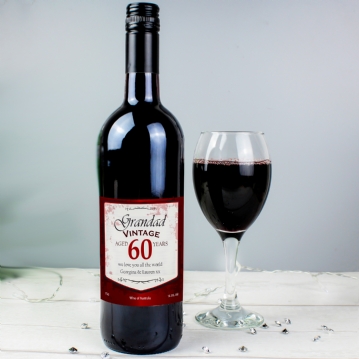 Personalised Wine with Vintage 60th Label