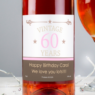 Personalised Vintage Label 60th Birthday Wines | Find Me A Gift