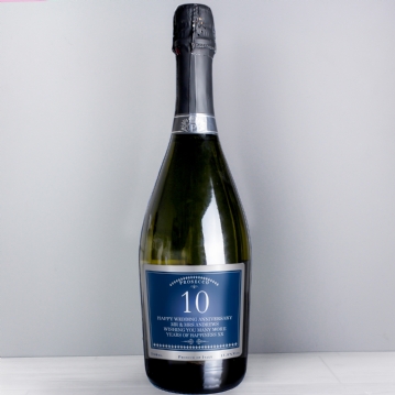 Personalised 10th Anniversary Bottle of Prosecco