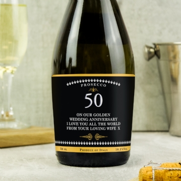 Personalised 50th Anniversary Bottle of Prosecco