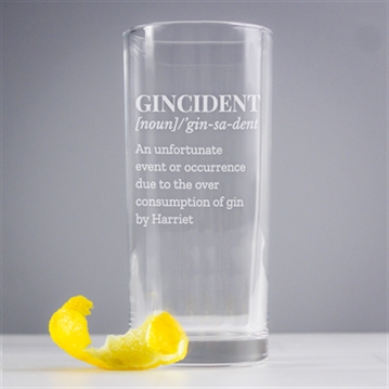 Personalised Gincident Hi Ball Glass