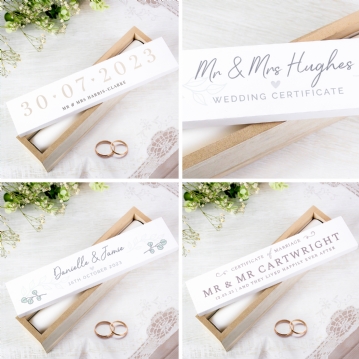 Personalised Wedding Certificate Holder 