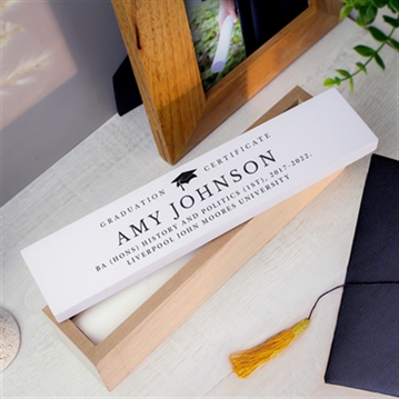 Personalised Graduation Wood Certificate Holder 