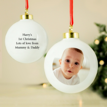 Personalised Photo Upload Christmas Baubles