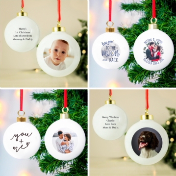 Personalised Photo Upload Christmas Baubles