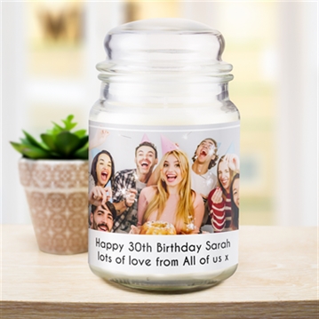 Personalised Photo Upload Scented Jar Candle