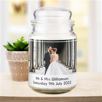 Personalised Photo Upload Scented Jar Candle