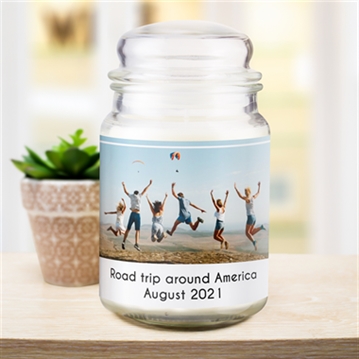 Personalised Photo Upload Scented Jar Candle
