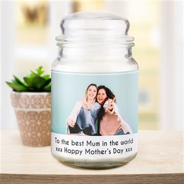 Personalised Photo Upload Scented Jar Candle