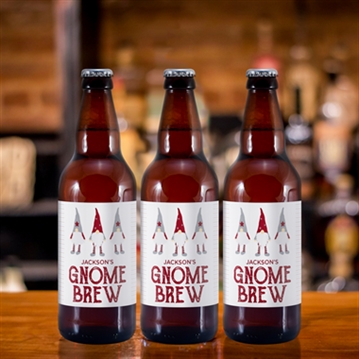 Personalised Christmas Gnome Brew Pack of 3 Beers