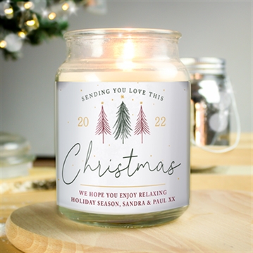 Large Personalised Sending You Love Christmas Scented Jar Candle